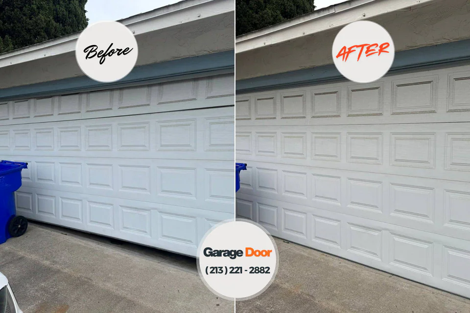 Before and after: Garage Door Emergency Repair Chrisman, IL